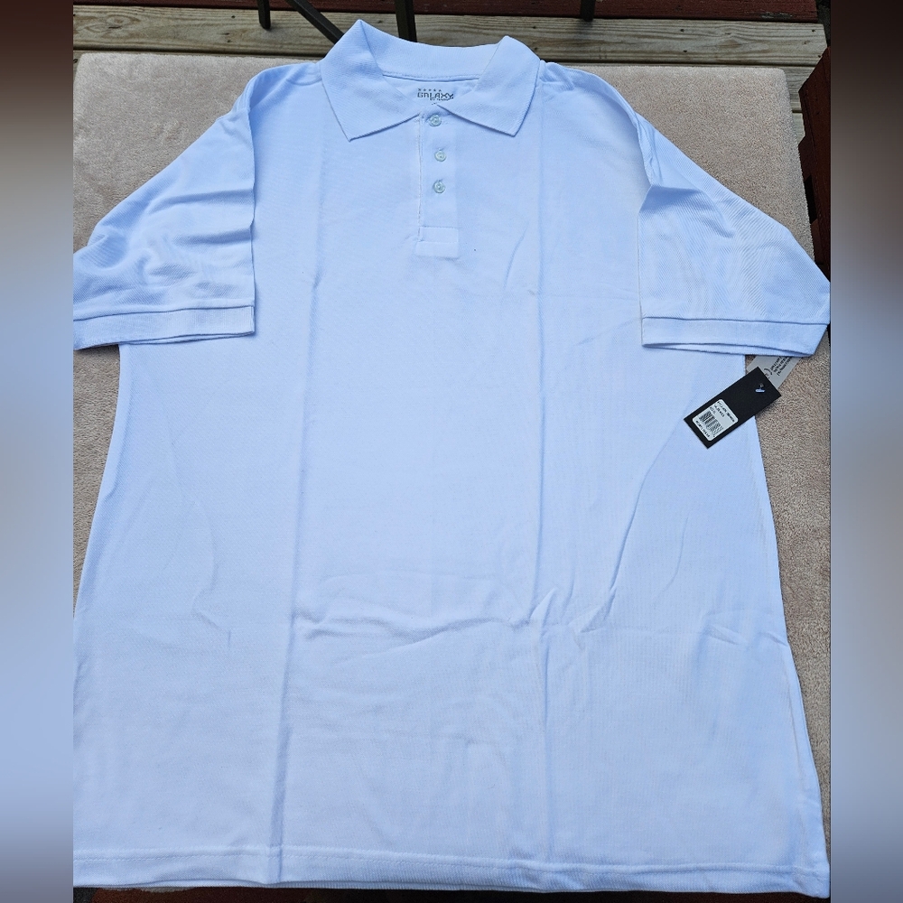 NWT Galaxy by Harvic White Polo Shirt Size XL